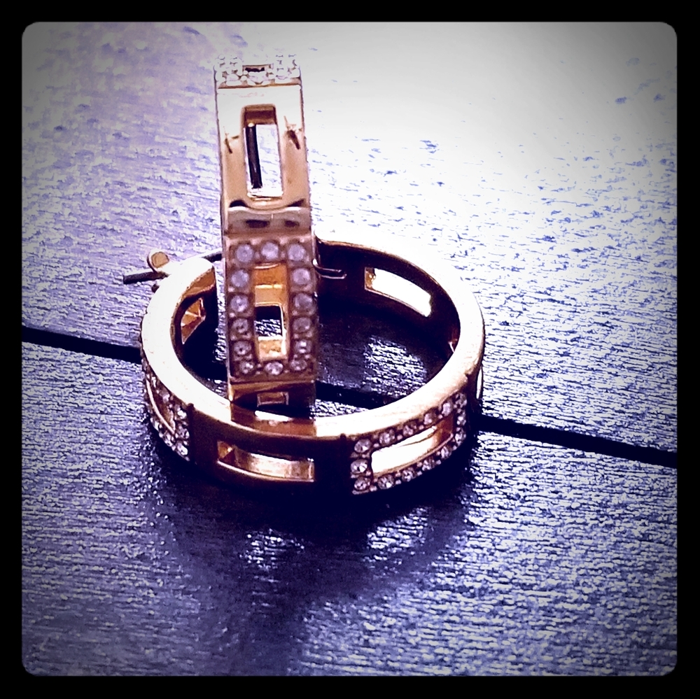 Swarovski double hoop earrings